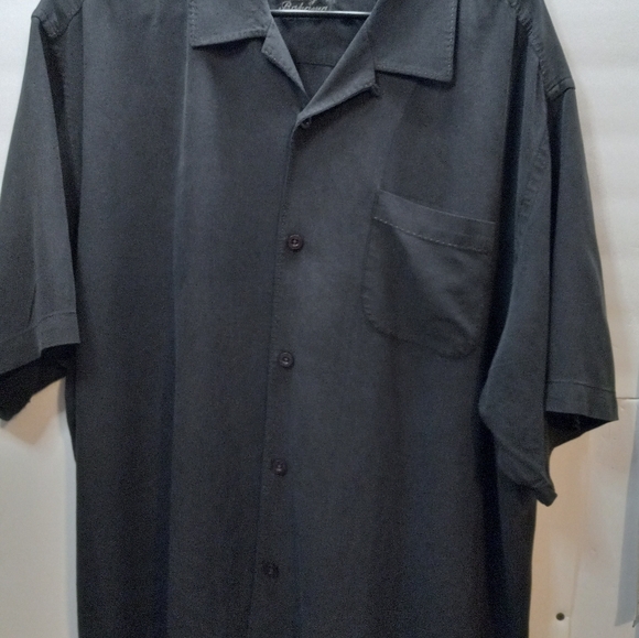 Tommy Bahama 100% Silk Original Fit Black XL Button Down Short Sleeves Shirt - Picture 15 of 16